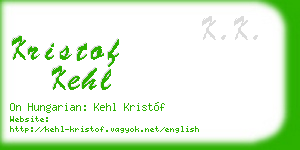 kristof kehl business card